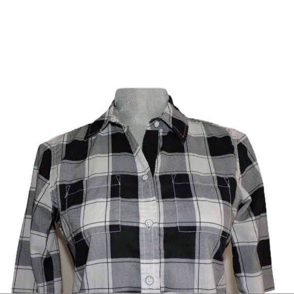 Foxcroft Button Down Shirt Buffalo Check Plaid 2P - Picture 3 of 6